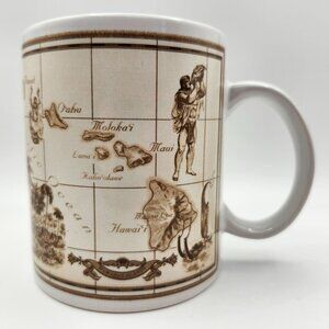 Vintage 90s Island Heritage Hawaii Hawaiian Islands Map Coffee Mug 12oz